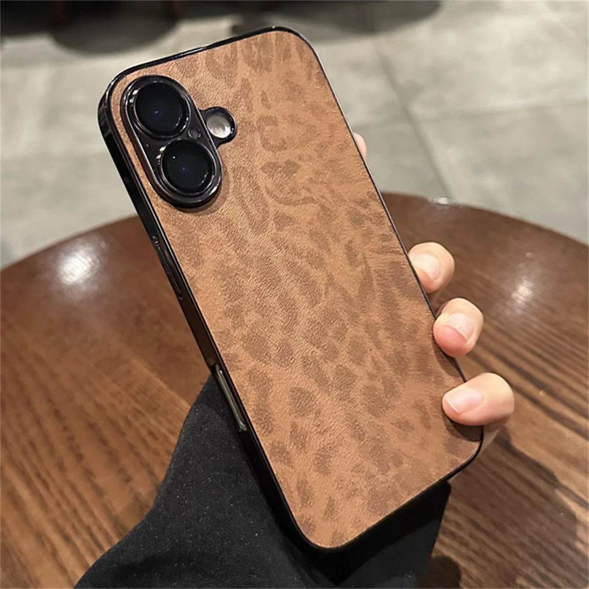 Cute Phone Cases For iPhone 16, 14, 15, 13, 12, 11 Pro Max - Electroplated Leopard Print Matte Cover - PC4230 - Touchy Style