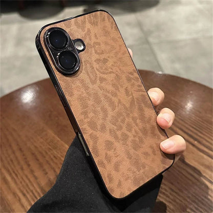 Cute Phone Cases For iPhone 16, 14, 15, 13, 12, 11 Pro Max - Electroplated Leopard Print Matte Cover - PC4230 - Touchy Style