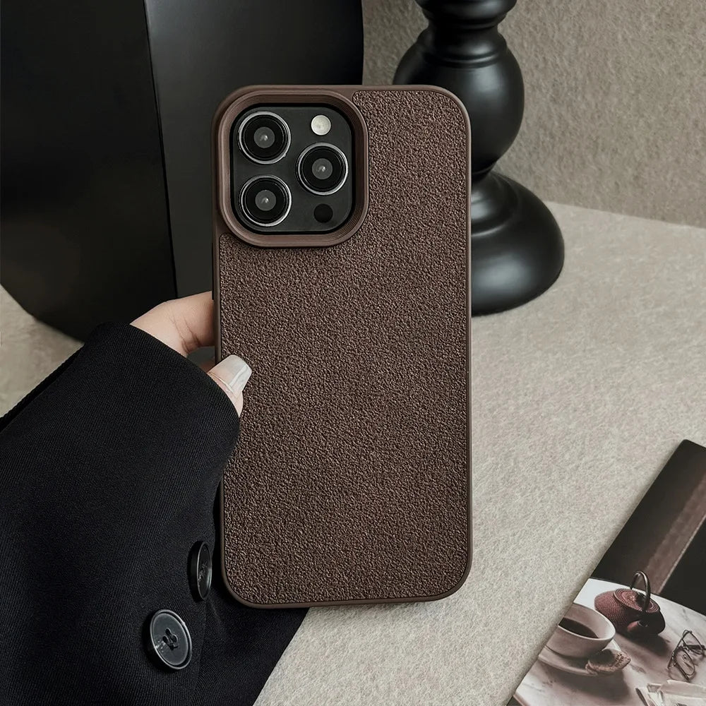 Cute Phone Cases For iPhone 16, 15, 14, 13, 12, 11 Pro Max, 16 Plus - Retro Chocolate Pattern - Luxury leather Cover - C3220 - Touchy Style