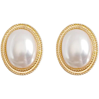 Charming Korean Earrings with White Pearls for Women - Charm Jewelry R1240