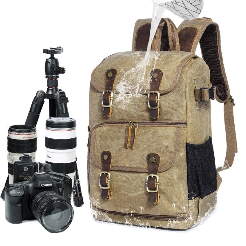 Cool Backpacks - Canvas Leather Rucksacks - Multifunction Fashion - CB001