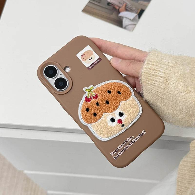 Cute Phone Cases For iPhone 16 Pro Max, 15, 13, 14, 12, 16 Plus - Funny 3D Plush Foods Pattern - Soft TPU Cover - PC8421 - Touchy Style