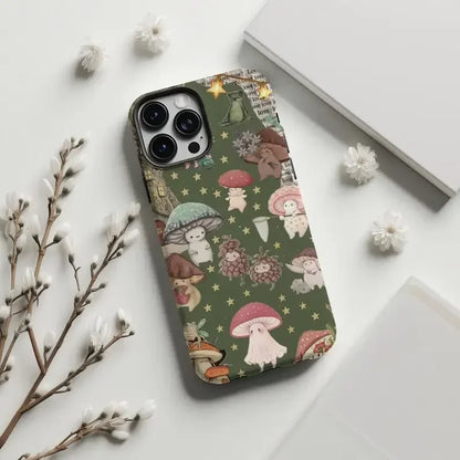 Cute Phone Cases For iPhone 16 15PRO MAX 14 13 12 PRO 11 Plus - Mushroom Fairy Garden - Acrylic TPU Cover - IC8050