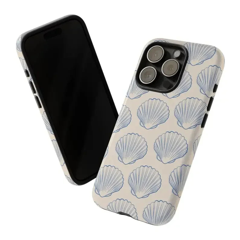 Cute Phone Cases For iPhone 16ProMax, 15, 14, 13, 12, 11 PRO, 11 Plus - Seashell Coastal - Acrylic TPU Cover - IC1480 - Touchy Style