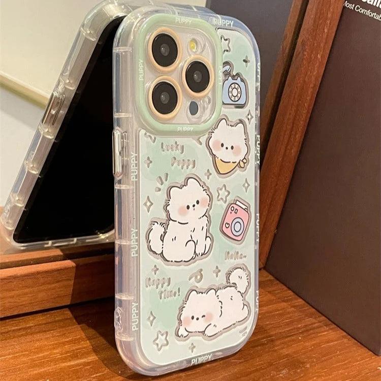 Cute Phone Cases for iPhone 11, 12, 13, 14, and 15 Pro Max - Cartoon Cat Mirror - Bumper Cover - TSP271