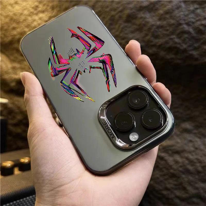 Cute Phone Cases For iPhone 11, 12, 13, 14, 15 Pro Max, XS, X, XR, 7, 8, 15 Plus, SE 2020 - Spider Matte Laser Cover - TSP236