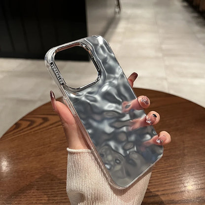 TSP36 Cute Phone Cases For iPhone 11, 12, 13, 14, 15 Pro Max - Electroplated Water Ripple Cover