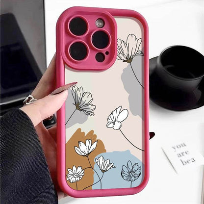 Cute Phone Cases For iPhone 15, 16 Pro, 14, 13, 12 Pro Max, 15 Plus, 11 - Lotus Pattern - Soft TPU Cover - PC0420 - Touchy Style