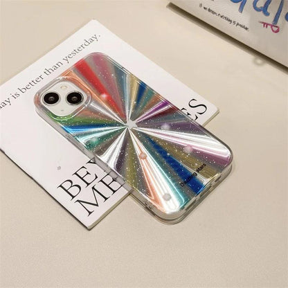 Cute Phone Cases For iPhone 15 Pro Max, 14, 13, 11, 12, or 15 Plus - Colorful Rainbow Stars - Glitter Cover - TSP278