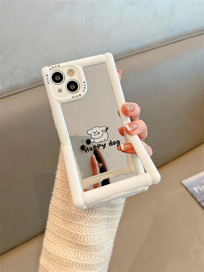 TSP104 Cute Phone Cases For iPhone 11, 12, 13, 14, and 15, Pro Max and 15 Plus - Cartoon Cat Dog Pattern - Invisible Kickstand Holder