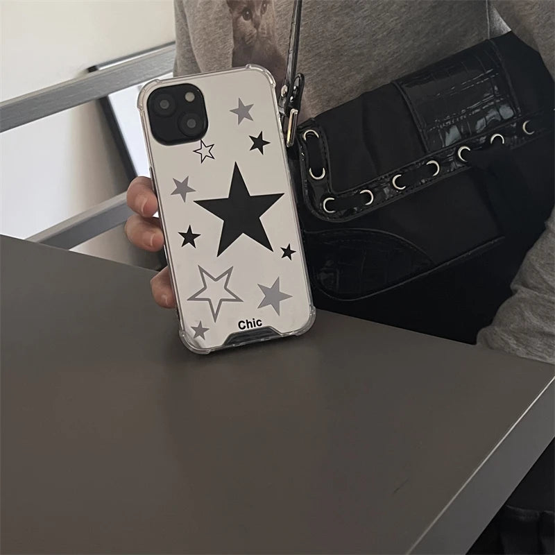 Cute Phone Cases for iPhone 14, 13, 12, 11 Pro Max, X, XR, and XS Max - Stars Mirror Cover - TSP449