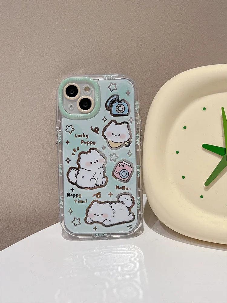 Cute Phone Cases for iPhone 11, 12, 13, 14, and 15 Pro Max - Cartoon Cat Mirror - Bumper Cover - TSP271