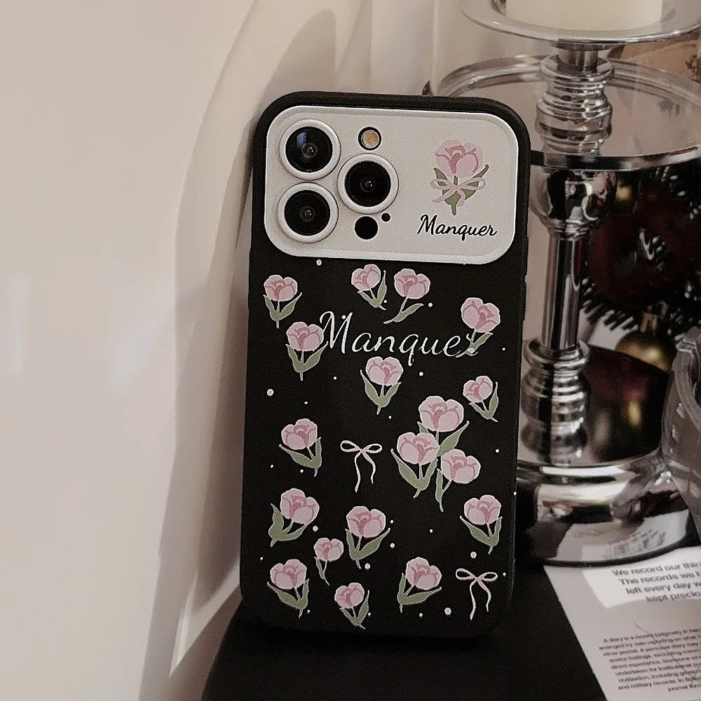 Cute Phone Cases For iPhone 16, 15, 14, 13, 12, 11 Pro Max, Xr, 15, 16 Plus - Starry Sky, Pink Tulip, Bow Tie Pattern - IP8490