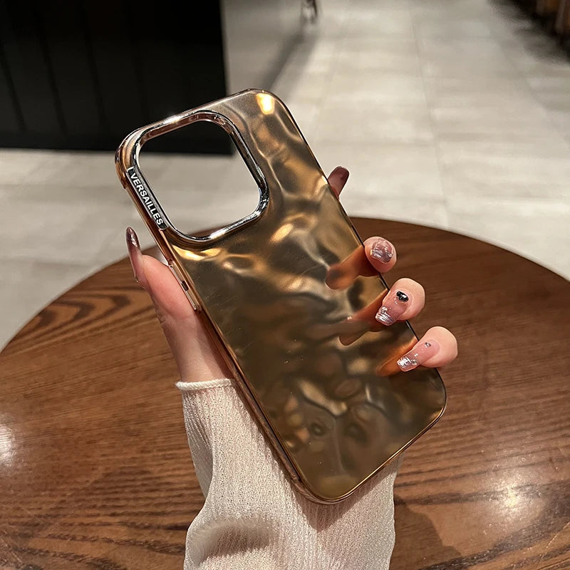 TSP36 Cute Phone Cases For iPhone 11, 12, 13, 14, 15 Pro Max - Electroplated Water Ripple Cover