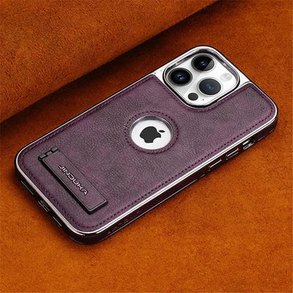 TSP70 Cute Phone Cases For iPhone 16, 14 Pro Max, 13, 12, and 15 - With Invisible Kickstand - Leather Cover