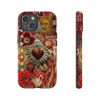 Cute Phone Cases For iPhone 16ProMax, 15, 14, 13, 12, 11 PRO, 11 Plus - Red Love Eye - Boho Aesthetic Acrylic TPU Cover - IC0150