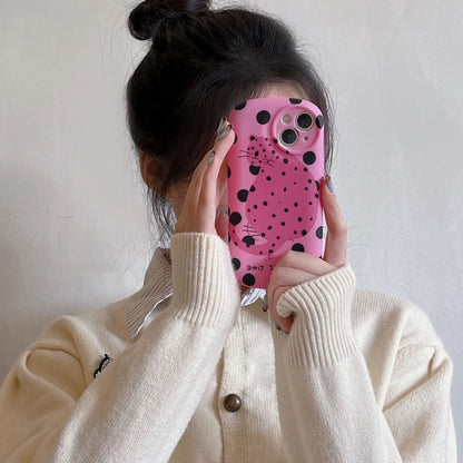 Cute Phone Cases For iPhone 15, 14, 13, 12, 11 Pro Max - Funny Fat Leopard Art - Liquid Silicone Cover - IC0090 - Touchy Style