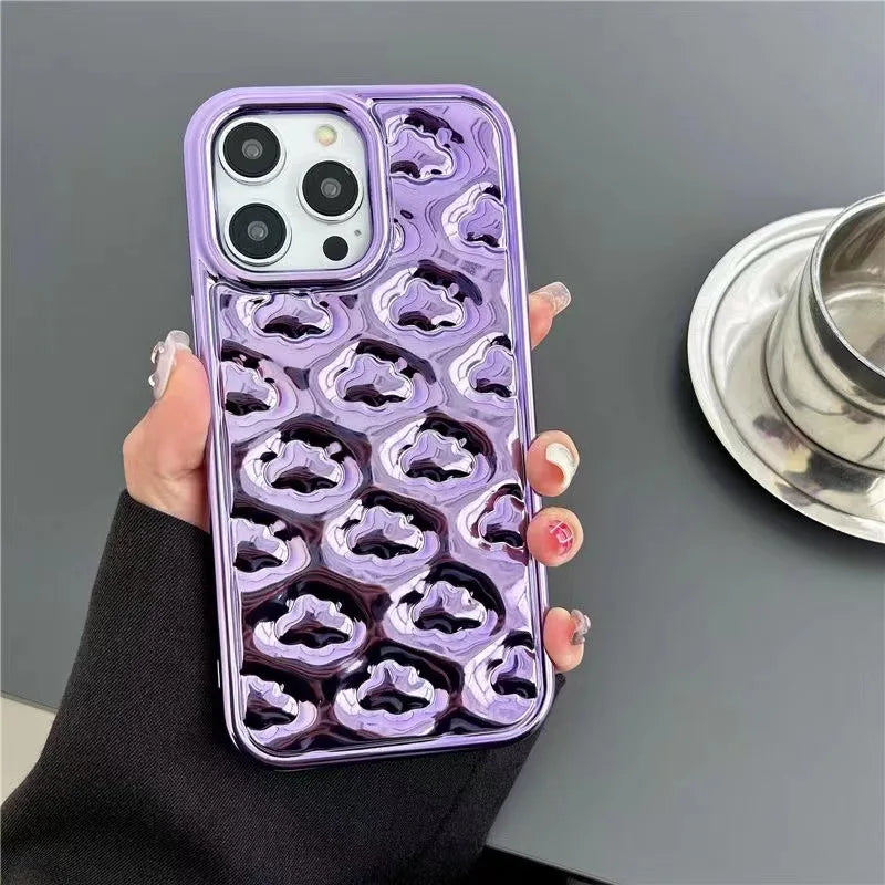 TSP51 Cute Phone Cases For iPhone 15 Pro Max, 14, 13, 11, 12, XR, X, XS Max, 7, 8 Plus, and SE - 3D Clouds Glossy Cover