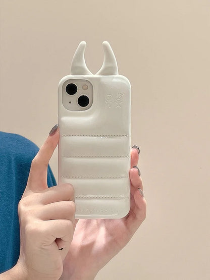 Cute Phone Cases: Fashion Cow Horns Glossy Case for iPhone 15/14/13/12 Pro Max - TSP306