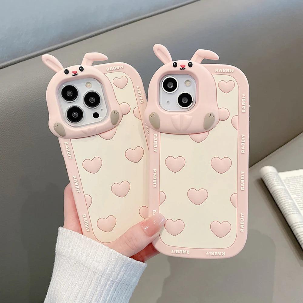 Cute Phone Cases For iPhone 11, 12, 13, 14, 14 Plus, or Pro Max - 3D Cartoon - Silicone Soft Cover - TSP250