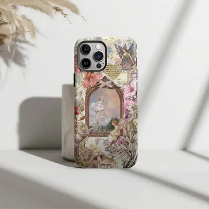 Cute Phone Cases For iPhone 16, 15PRO MAX, 14, 13, 12, 11 PRO, 11 Plus - Vintage Fairy Garden Collage - Acrylic TPU Cover - PC8401