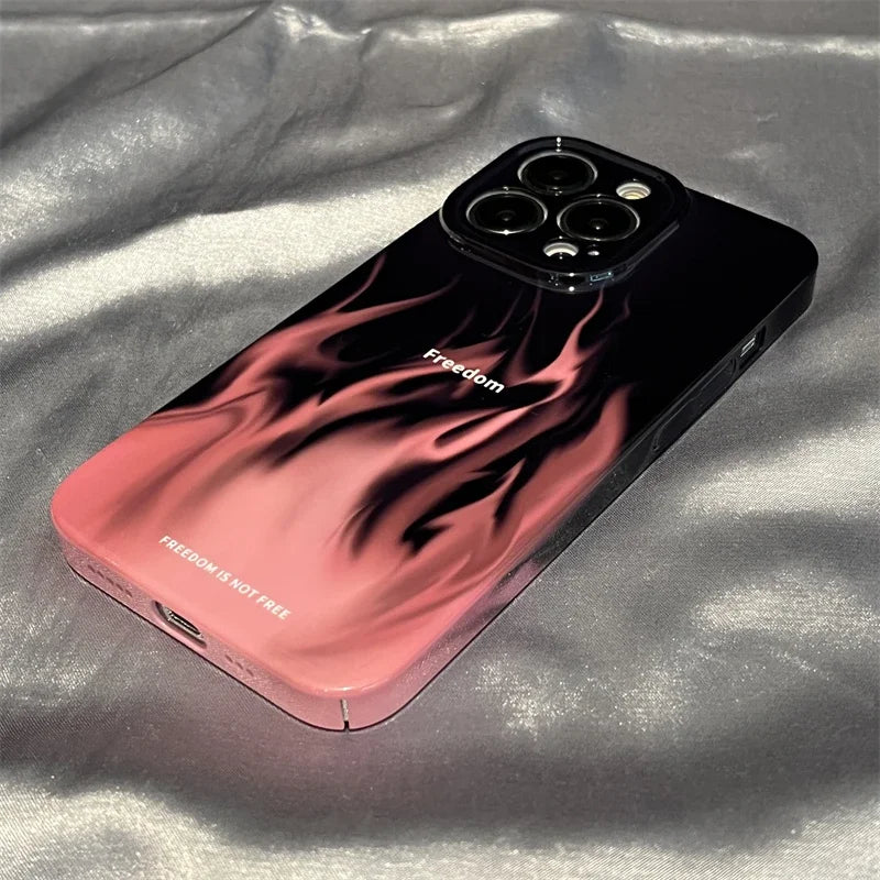 Cute Phone Cases For iPhone 15PRO MAX, 14, 13 PRO, 13 PRO MAX, 14, 14PLUS, 14PRO - Simple Flame - Acrylic Hard Cover - PC4020