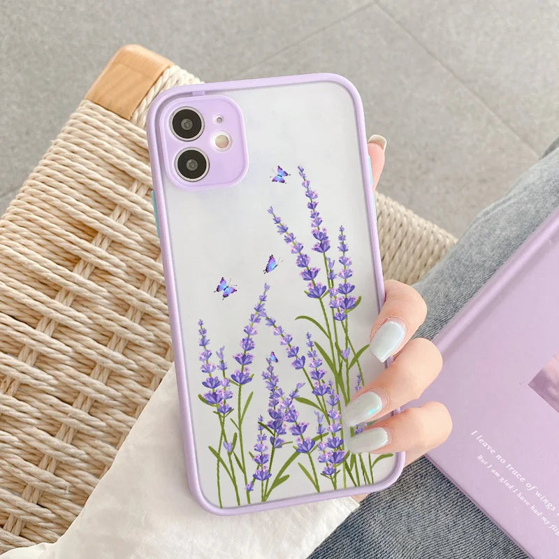 Flowers Leaf Cute Phone Cases For iPhone 15, 14, 13 Pro Max, 11, 12 Pro Max, XR, XS Max, 6, 7, 8, Plus, X, and SE 2022