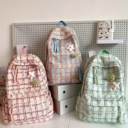 TSB42 Cool Backpacks - Plaid Pattern - Laptop, College, School, Travel Bags - Touchy Style