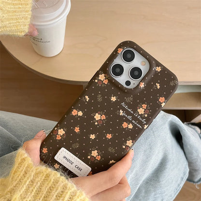 Cute Phone Cases for iPhone 16, 15, 14, 13, and 12 Pro Max - Polka Dots with Flowers - Leather Covers - TSP332