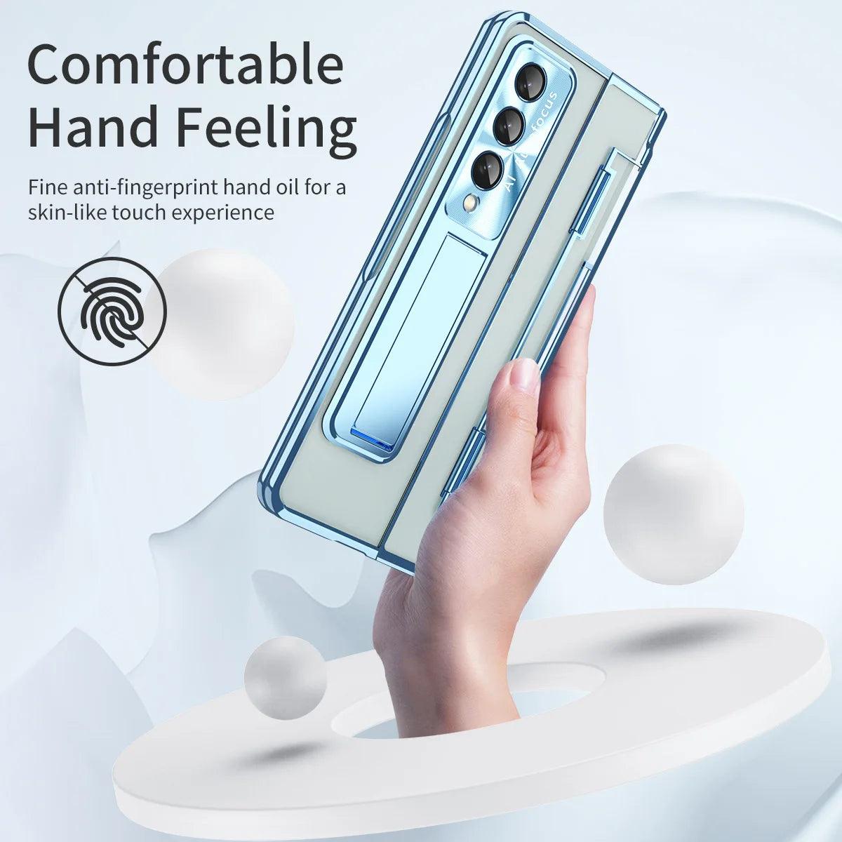 TSP77 Cute Phone Cases For Galaxy Z Fold5 and Z Fold3 4 - Fold Edition Cover with Tempered Glass