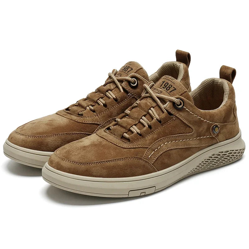 Leather Sneakers Outdoor British Men&