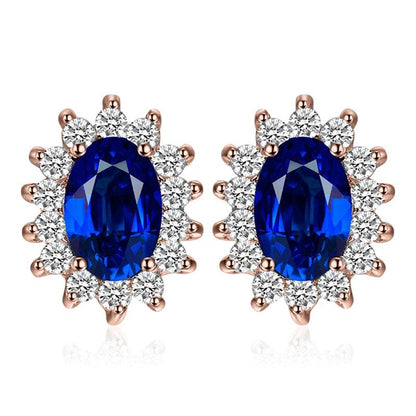 JPECJ258 Stud Earrings Charm Jewelry - Created Sapphire Ruby 925 Sterling Silver