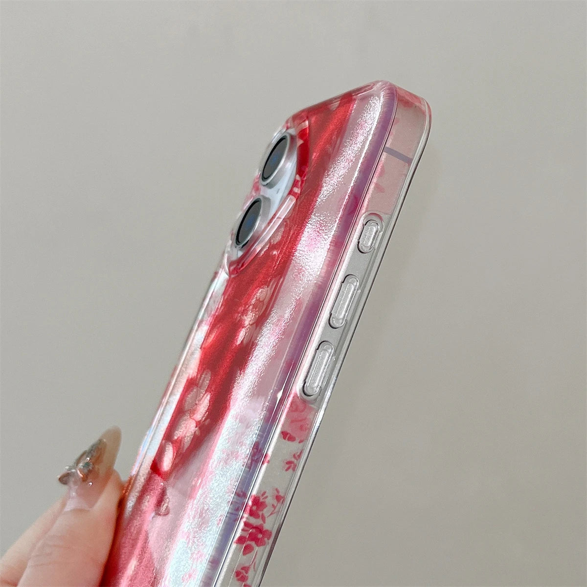 Cute Phone Cases for iPhone 16, 15, 14, and 13 Pro Max - 3D Rose, Splicing Lattice Cover - TSP442