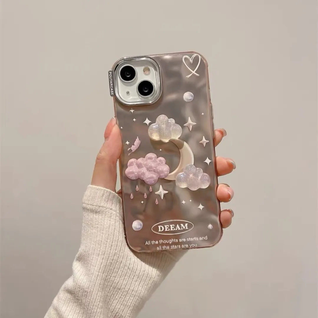 Cute Phone Cases For iPhone 11, 12, 13, 14 Pro Max, and 15 - Dreamy Stars and Clouds - TSP56