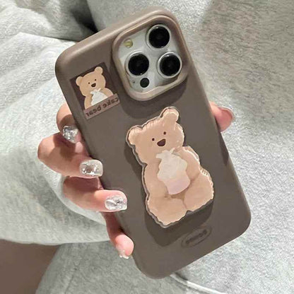 Cute Phone Cases For iPhone 12, 13, 14, 15, 16 Pro Max, 16 Plus - Cartoon Penguin Bear - Soft TPU Cover - PC1010 - Touchy Style