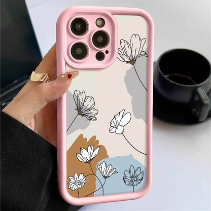 Cute Phone Cases For iPhone 15, 16 Pro, 14, 13, 12 Pro Max, 15 Plus, 11 - Lotus Pattern - Soft TPU Cover - PC0420 - Touchy Style