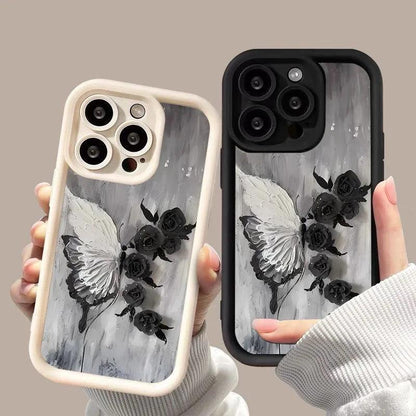 TSP147 Cute Phone Cases For Galaxy S24, S23, S22 Plus Ultra, S21, S20 FE, A10, A11, A03, A04, A30, and A20 - Butterfly Flower Pattern - Touchy Style