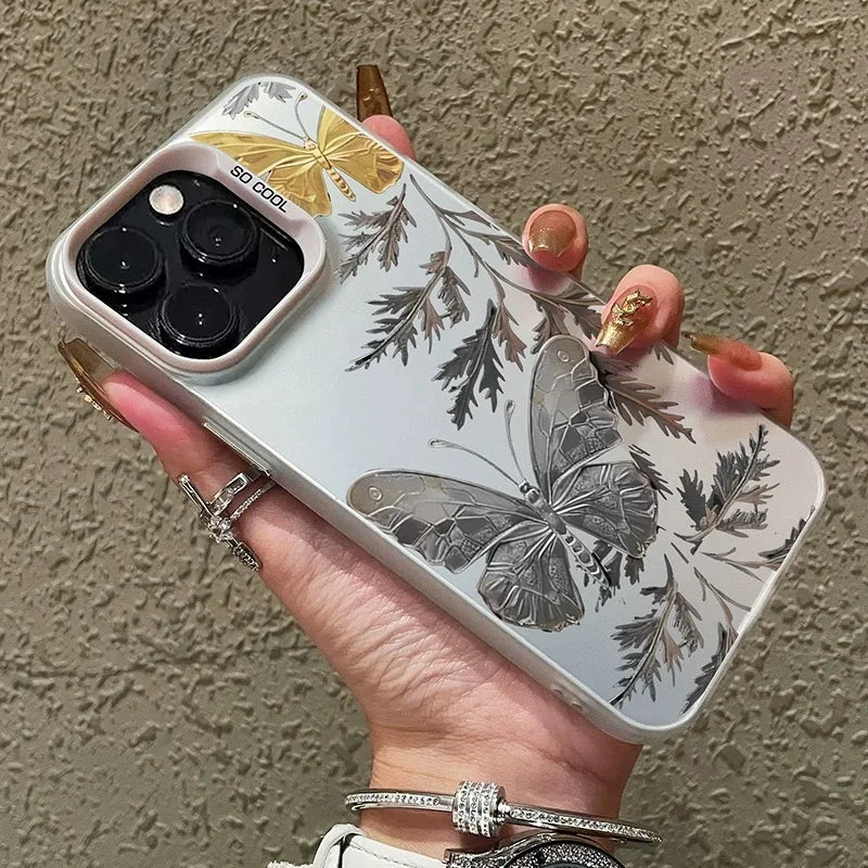 Cute Phone Cases For iPhone 15, 14, 13, 12, 11 Pro, 15Pro, 14Pro, 13Pro Max, X, XS, X S Max, XR, SE 2020 2022, 7 8 Plus - Butterfly Cover - TSP397