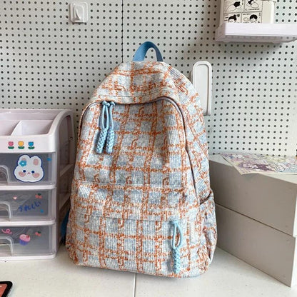 TSB42 Cool Backpacks - Plaid Pattern - Laptop, College, School, Travel Bags - Touchy Style