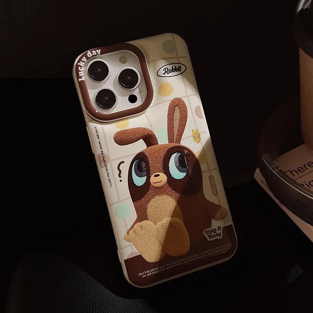 Cute Phone Cases For iPhone 16, 15, 14, 13, 12, 11 Pro Max, Xr, 16 Plus - Funny Bee Bunny Rabbit Cartoon Cover - IC6530