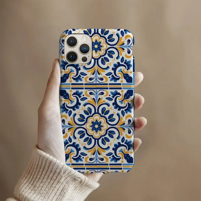 Cute Phone Cases For iPhone 15 Pro Max, 14, 13, 12, and more - Tile Mediterranean Design - TSP498