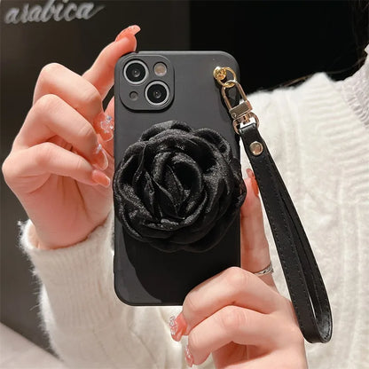 Camellia Pearl Cute Phone Cases For iPhone 15 14 13 11 12 Pro