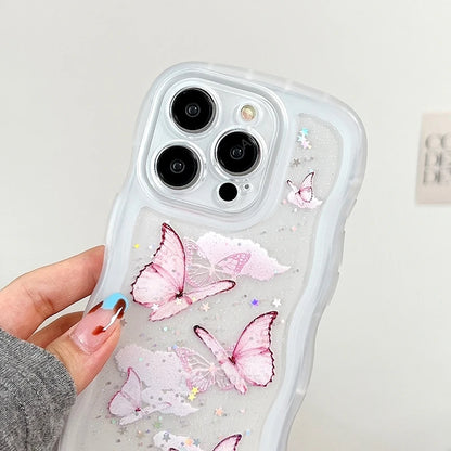 Cute Phone Cases: Bling Glitter Butterfly Bumper for iPhone 7-15 Pro Max - TSP308