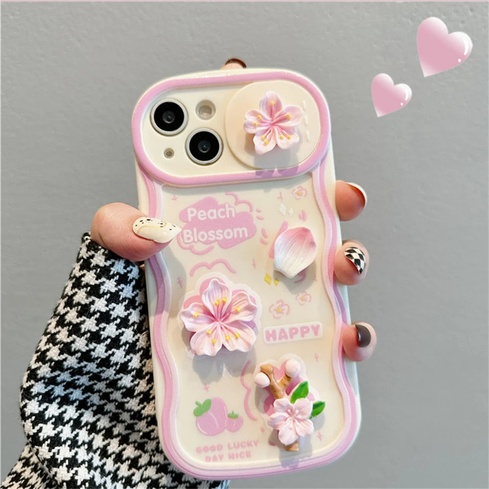 Cute Phone Cases For iPhone 7, 8, XR, X, XS Max, 11, 12, 13, 14, and 15 Pro Max - 3D Floral Soft Cover - TSP430