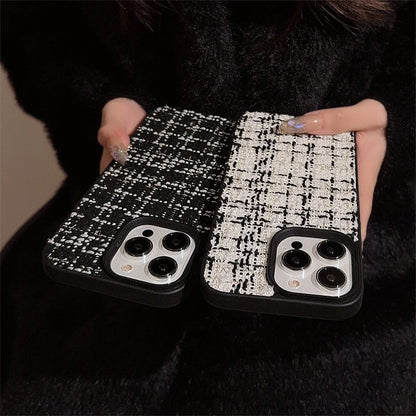 Cute Phone Cases for iPhone 11-15 Pro Max - Soft Tweed Plaid - TSP322