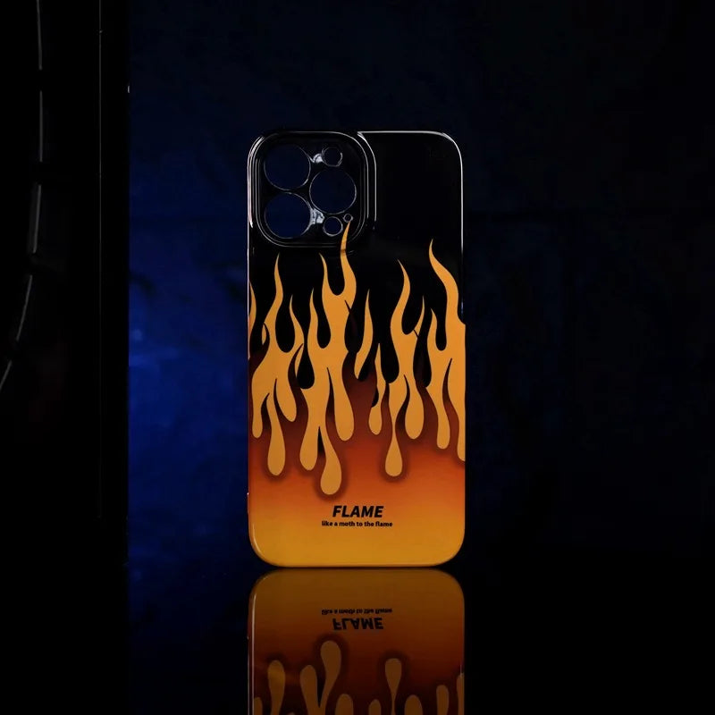 Cute Phone Cases For iPhone 15PRO MAX, 14, 13 PRO, 13 PRO MAX, 14, 14PLUS, 14PRO - Simple Flame - Acrylic Hard Cover - PC4020 - Touchy Style