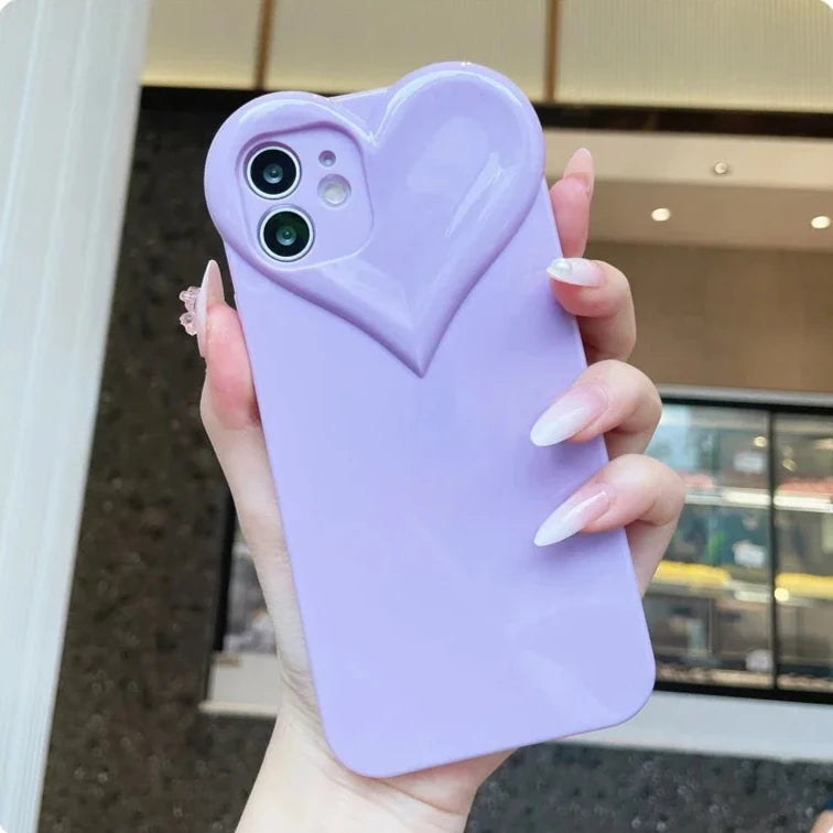 iPhone Cute Phone Cases Korean Heart Girly Clear Case For iPhone 15 14 12 11 13 Pro Max X XR XS Max 7 8 Plus SE 2020 Mini