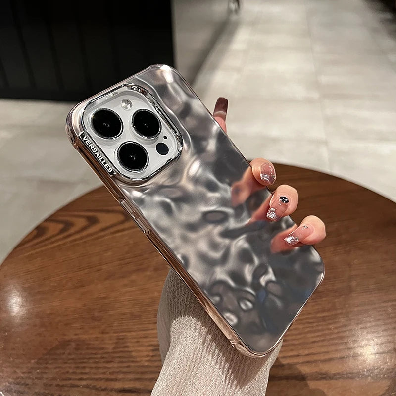 TSP36 Cute Phone Cases For iPhone 11, 12, 13, 14, 15 Pro Max - Electroplated Water Ripple Cover