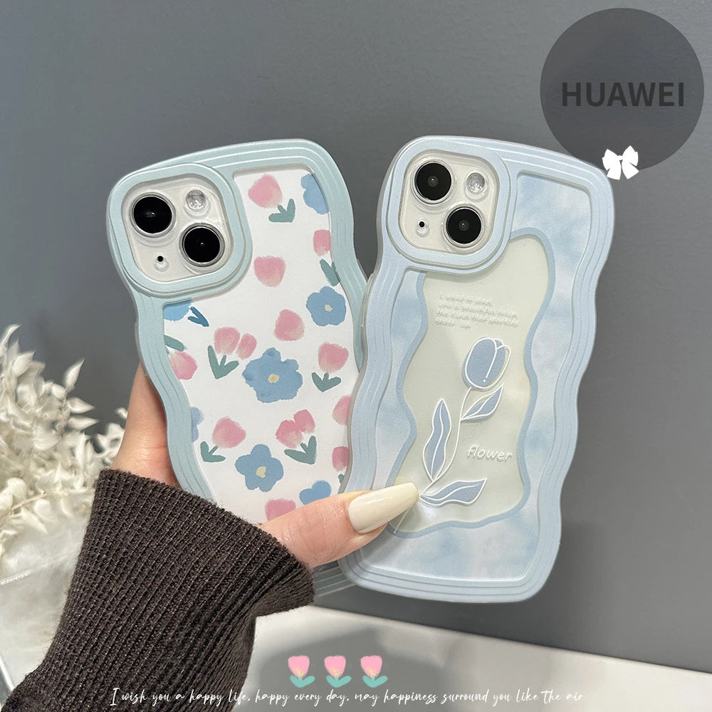 TSP73 Cute Phone Cases For Huawei P30, P20, P40, P50 Pro, Nova 7, 8, 10, Mate 20, 30, 40, and 50 Pro - Flower Pattern