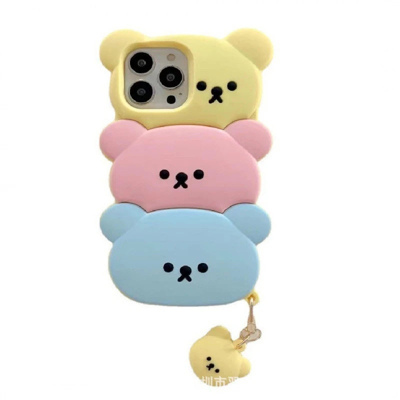 Cute Phone Cases for iPhone 14, 13, 12, and 11 Pro Max models - 3D Funny Pigs - Soft Silicone Cover - TSP251